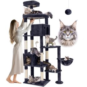 Giant Indoor Adult Cat Tree And Tower With 9 Scratching Posts For Heavy Cats